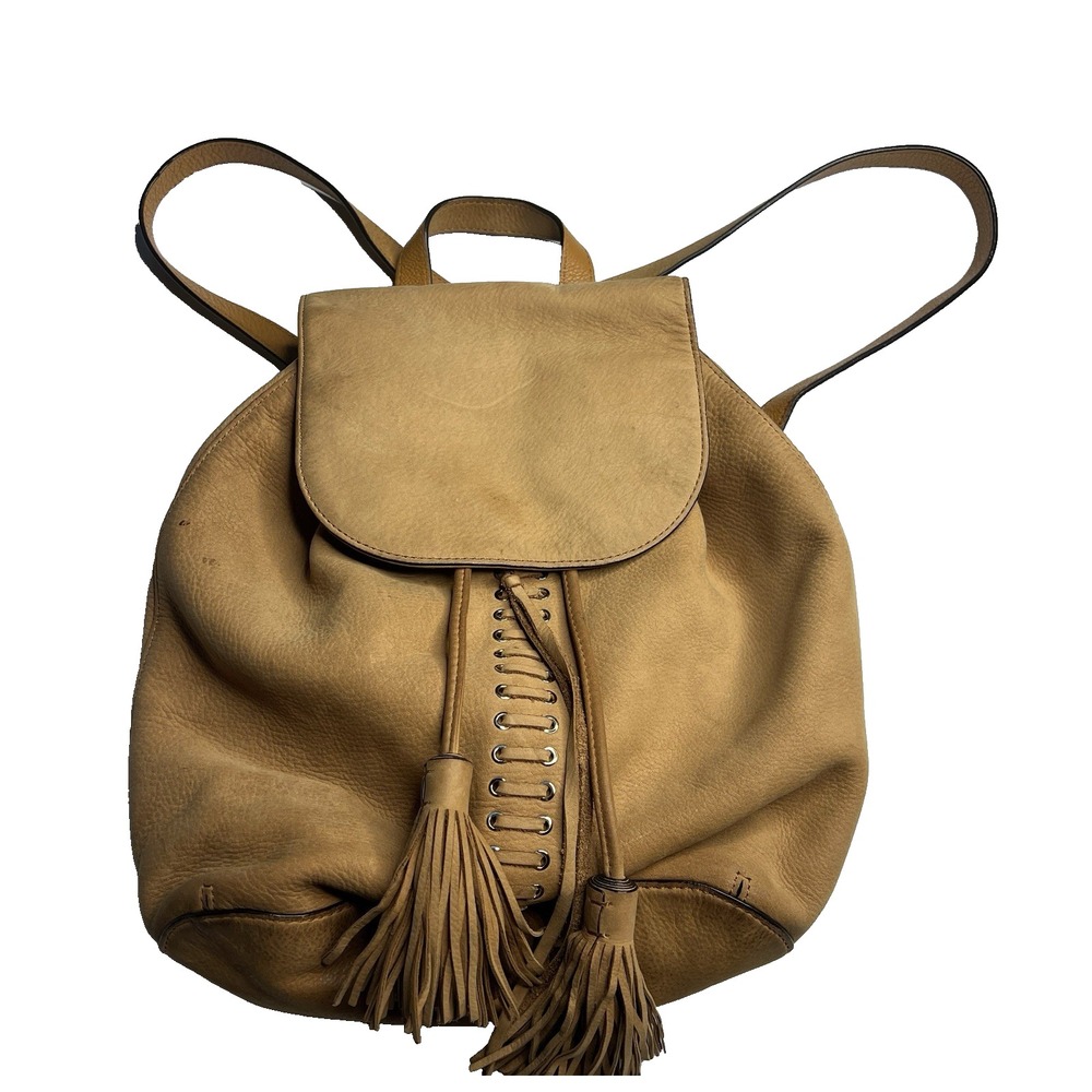Rebecca Minkoff Leather Brown Backpack Fringe Western Boho‎ Festival